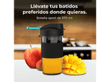 Batidora de vaso - Cecotec Power Titanium 900 ProGo, 900W, 2 vasos portátiles de 570 ml, 4 cuchillas de titanio, Asa de silicona, Pica hielo, Negro