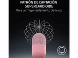 Micrófono - Razer Seiren V3 Mini, Cable USB tipo A a tipo C, Condensador supercardioide, Rosa cuarzo