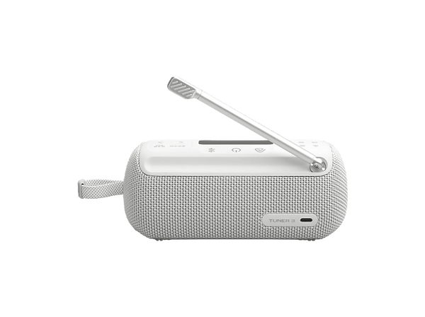Radio portátil - JBL Tuner 3, 7W Potencia, Señal FM/DAB/DAB+, 12h Autonomía, Resistencia IP68, USB-C, Blanco