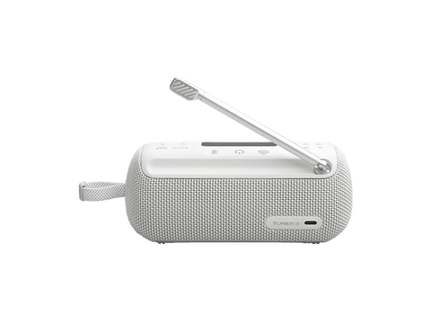 Radio portátil - JBL Tuner 3, 7W Potencia, Señal FM/DAB/DAB+, 12h Autonomía, Resistencia IP68, USB-C, Blanco