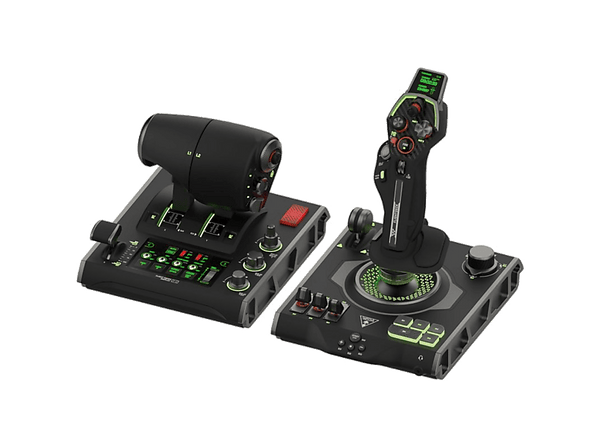 Simulador de vuelo - Turtle Beach VelocityOne Flightdeck, Flight Touch Display y HUD OLED, Personalización extrema de controles, Negro