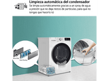 Secadora bomba de calor -  LG RH80V9AV4N, 8 kg, 14 programas, Dual Inverter Compressor™, Eco Hybrid™, Display Gran LED, Blanco