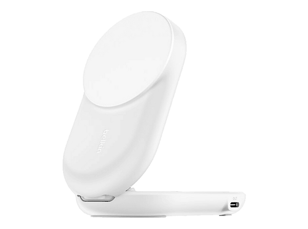 Cargador móvil inalámbrico - Belkin WIZ039kqWH, Compatible con dispositivos con tecnología Qi2 de 25 W, Carga inalámbrica, Blanco
