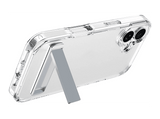 Funda móvil - CellularLine CLEAR STAND, Para iPhone 17, Esquinas reforzadas, Anti-amarilleo, Con soporte integrado, Antibacteriana, Transparente