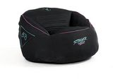Puff gaming - Woxter Stinger, Tela hidrófuga, Doble costura seguridad, Cremallera seguridad, Múltiples compartimentos, Black & Blue