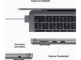 Apple MacBook Air (2022) MLXX3Y/A, 13.6 Retina, Chip M2 Apple, CPU de 8 núcleos, GPU de 10 núcleos, 8GB RAM, 512GB de SSD, USB-C 70W, Gris espacial