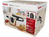 Olla express - Tefal Secure Trendy P2584402, 8 L, 2 programas de cocción, Acero Inoxidable, Verde