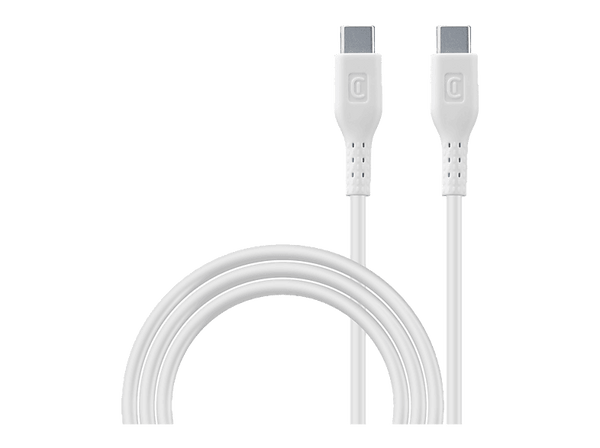 Cable USB - CellularLine USBDATA100C2C5A1MW, USB-C - USB-C, 1.2 m, 100W, Carga Rápida, Blanco