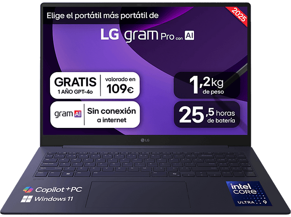 Portátil - LG 16Z90TS-G.AU99B, 16 " WQXGA, Intel® Evo™ Edition Core™ Ultra 9-288V, 32 GB RAM, 1 TB SSD, Arc™ GPU, W11H
