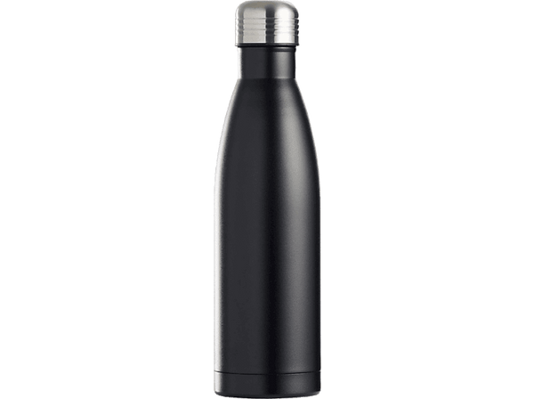 Botella - Schou 72742, 500 ml, Termo, Acero inoxidable, Negro
