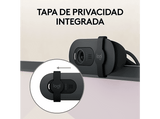 Webcam - Logitech Brio 100, Iluminación automática, Full HD 1080p, USB, Micrófono omnidireccional integrado, Tapa de privacidad, PC-Mac, Negro