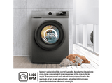 Lavadora carga frontal - Hisense WF1Q8041BT, 8 kg, 1400 Rpm, Función Vapor, Eficiencia A-20%, Gris