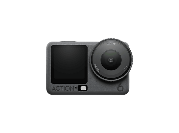 Cámara deportiva - DJI Osmo Action 6, 4K, 240 min Autonomía, Sumergible 60m con Estuche, Sensor CMOS 1/1.1", Apertura variable f/2.0-f/4.0, Negro