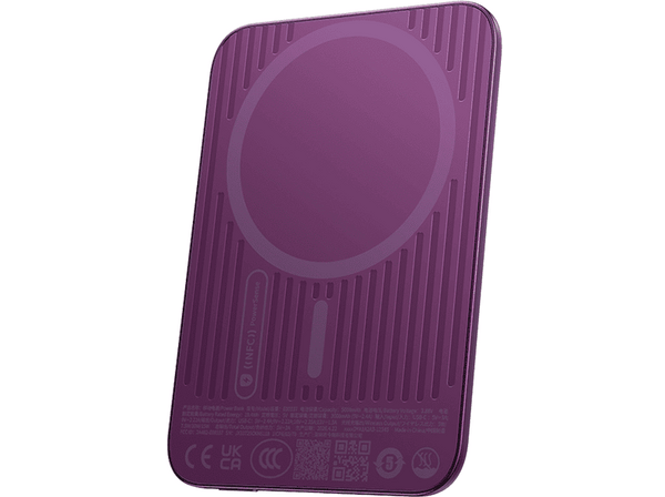 Powerbank - Baseus Picogo Air AM71, 5000 mAh, 22,5W, Carga inalámbrica 15W, USB-C, Ultrafina, Certificado CCC, Dark Cherry