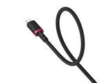 Cable USB - Baseus Dura, Lightning a USB-C, 100 cm, 20W, Carga rápida, Ultrarresistente, Negro y Rojo