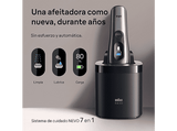 Afeitadora - Braun Afeitadora eléctrica NEVO 11000C, Tecnología AeroTouch, Centro de limpieza NEVO Care 7 en 1, Wet&Dry, Plata