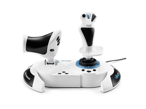Simulador de Vuelo - Thrustmaster T.Flight Hotas 5 MSFS Special Edition, Para PS5, PS4 y PC, Mando de Potencia y Controlador de Simulación, Blanco