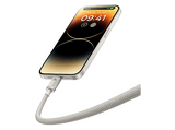 Cable USB-C a Lightning - Baseus Titanium Alloy, Carga ultrarrápida, Alta resistencia, USB-C a Lightning, 100 cm, 20W, Dorado Galaxy Titanium