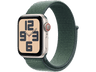 Apple Watch SE (2024), GPS + Cellular, 44 mm, Caja de aluminio Blanco estrella, Vidrio delantero Ion-X, Correa Loop deportiva Verde lago