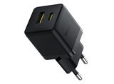 Cargador de pared - Baseus PALM, 30W, USB y Tipo-C, Kit con cable Tipo-C de 100 cm, Universal, Negro