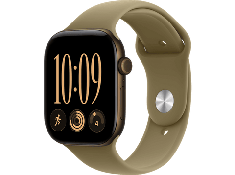 Apple Watch Series 12 (2026), GPS, 46mm, Caja de aluminio Bronce oscuro, Correa deportiva Verde oliva, Talla M/L, Siri AI