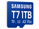Tarjeta Micro SDXC - Samsung T7 MB-MB1T0T, 1 TB, Lectura hasta 170 MB/s, UHS Clase 3, A2, V30, Azul