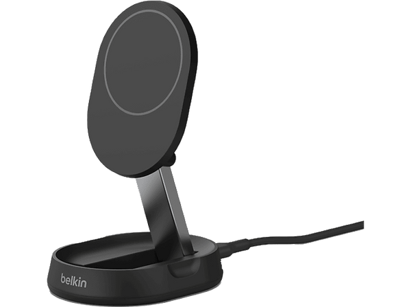 Cargador - Belkin BoostCharge Pro, Carga inalámbrica, Compatible con iPhone, Convertible con Qi2, 15 W, Negro