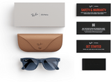 Gafas IA - Ray-Ban Meta, Wayfarer, Mate jeans transparente, Polarizadas en azul empolvado