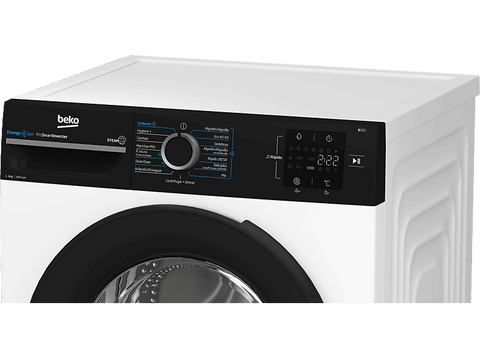 Lavadora carga frontal - Beko Energy Spin BM3WFSU39413, 9 kg, 1400 rpm, 15 Programas,  Inverter, Función Vapor, Blanco