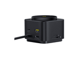 Docking Station - Baseus Serie MagPro II HUB 7 en 1, Con Carga Inalámbrica Magnética de 15W, Qi2, Pantalla dual 4k, Ultrarrápido 100W, Negro