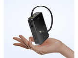 Powerbank - Baseus EnerFill Bipow2 Pro, 20000mAh, 22.5W, Cable retráctil, Carga simultánea ultrarrápida, USB-C, Negro Cluster