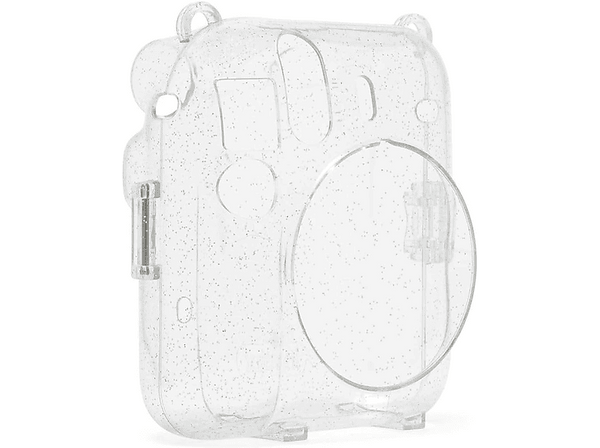 Funda cámara - Fujifilm Glitter, Para Instax mini 12, Correa para hombro, Metracrilatro Transparente