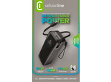 Powerbank - CellularLine Roller, 20000 mAh, Carga rápida, 65 W, 144 horas, USB-C, USAB-A, Negro