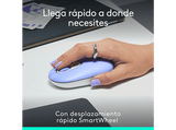 Ratón inalámbrico - Logitech Pop, 4000 ppp, Easy-Switch, Bluetooth, SmartWheel, Botones personalizables, Tecnología Silent Touch, PC-Mac, Lila