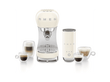 Cafetera express - Smeg ECF12CREU, 15 bar, 1350 W, 2 Tazas, Incluye Espumador de leche, Sistema de calentamiento Thermoblock, Crema