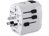 Adaptador de viaje - Hama World Travel Pro Light USB World Universal, blanco