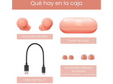 Auriculares True Wireless - Sony WFC500D, Carga rápida, Batería 20h, Google Assistant, Siri, Con funda, Bluetooth, IPX4, Cascos inalámbricos, Naranja