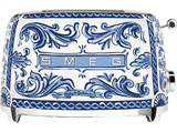 Tostadora - Smeg Blu Mediterraneo por D&G, 950 W, 2 Ranuras, Rebanadas cortas, 6 Niveles tostado, 50's Style