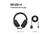 Auriculares gaming - Sony INZONE H3, Sonido espacial 360 para gaming, Micrófono Boom Flip-to-mute, PC/PS5, Ligeros 299g, Caja audio USB, G300, Negro
