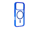 Funda móvil - CellularLine ICONIC MAG, Para iPhone 17 Pro Max, Ultrarresistente, MagSafe, Azul y Transparente
