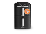 Freidora de aire - Moulinex Dual Easy Fry Stack EZ7568, Doble cesta vertical, Sistema Genius, 10 L, 7 Programas automáticos, Compacta, Negro