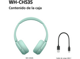 Auriculares inalámbricos - Sony WH-CH535G, Bluetooth 6.0, 55 h batería, Carga rápida, 360 Reality Audio, Conexión multipunto, Diadema, Verde