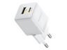 Cargador de pared - Baseus PALM, 20W, USB y Tipo-C, Kit con cable Tipo-C de 100 cm, Universal, Blanco