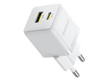Cargador de pared - Baseus PALM, 20W, USB y Tipo-C, Kit con cable Tipo-C de 100 cm, Universal, Blanco