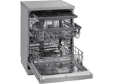 Lavavajillas - LG DF243FV, 14 servicios, 9 programas, 60 cm, QuadWash™,  EasyRack™, Inox antihuellas