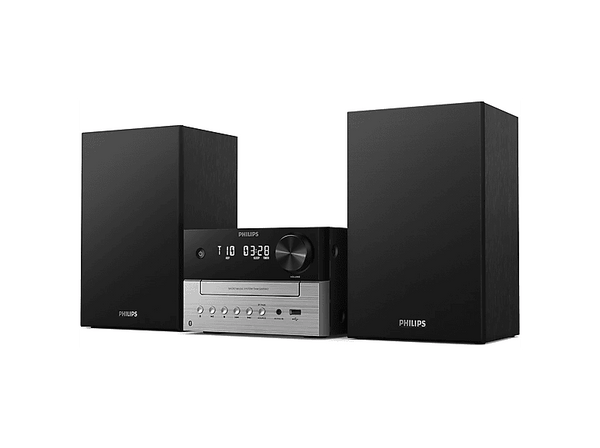 Microcadena - PHILIPS TAM3205M2/12, FM, CD, USB, Entrada de audio, 20W, Altavoces Bass Reflex, Bluetooth 5.4, Negro