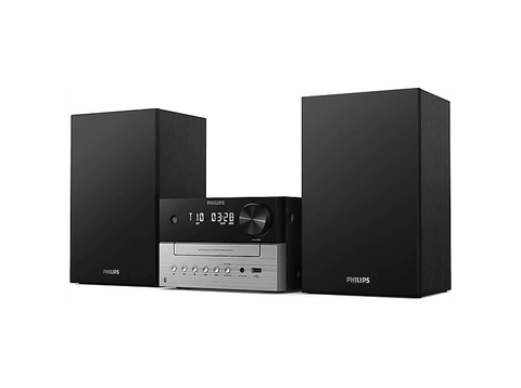 Microcadena - PHILIPS TAM3205M2/12, FM, CD, USB, Entrada de audio, 20W, Altavoces Bass Reflex, Bluetooth 5.4, Negro