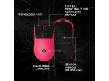 Ratón gaming - Logitech G Pro X3 Superstrike, Inalámbrico, 48.000ppp, Sensor Hero 2, Lightspeed-BT, Sistema respuesta háptica, 135hrs, PC-Mac, Rosa