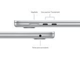 Apple MacBook Air (2024)  MXD23Y/A, 15.3 Retina, Chip M3 Apple, CPU de 8 núcleos, GPU de 10 núcleos, 24GB RAM, 512GB de SSD, USB-C 70W, Plata