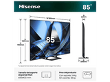 TV Mini LED 85 - Hisense 85U7SE, UHD 4K, 144 Hz Nativos, Subwoofer integrado, Diseño Slim, Negro